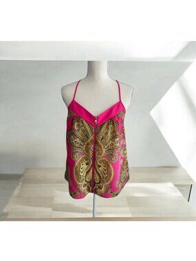 TED BAKER Pink Paisley Tank Top Size Medium